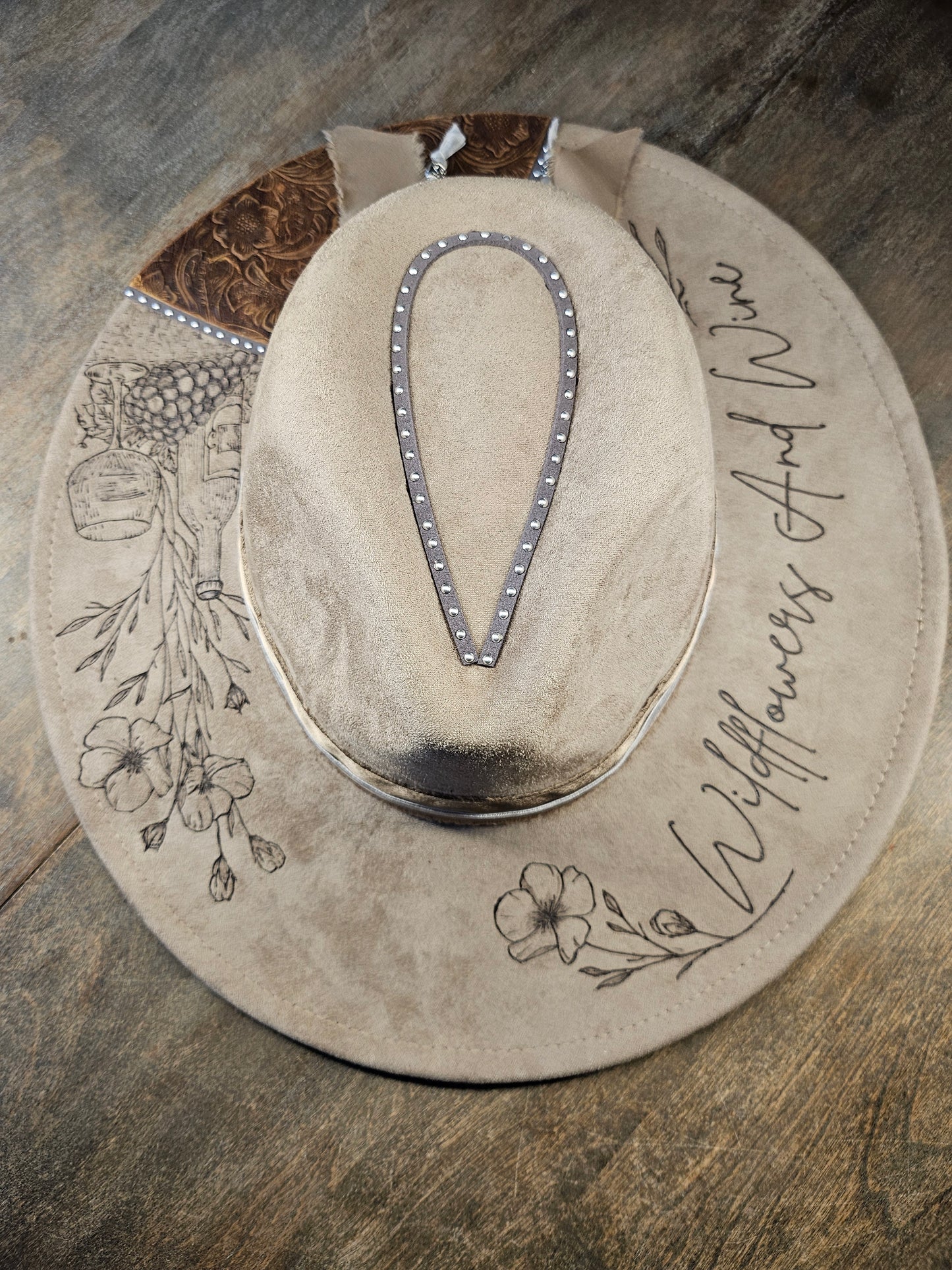 Fedora-style Cowboy Hat Hand Burned 
Inspired by Jessie Murph, Hand Burned