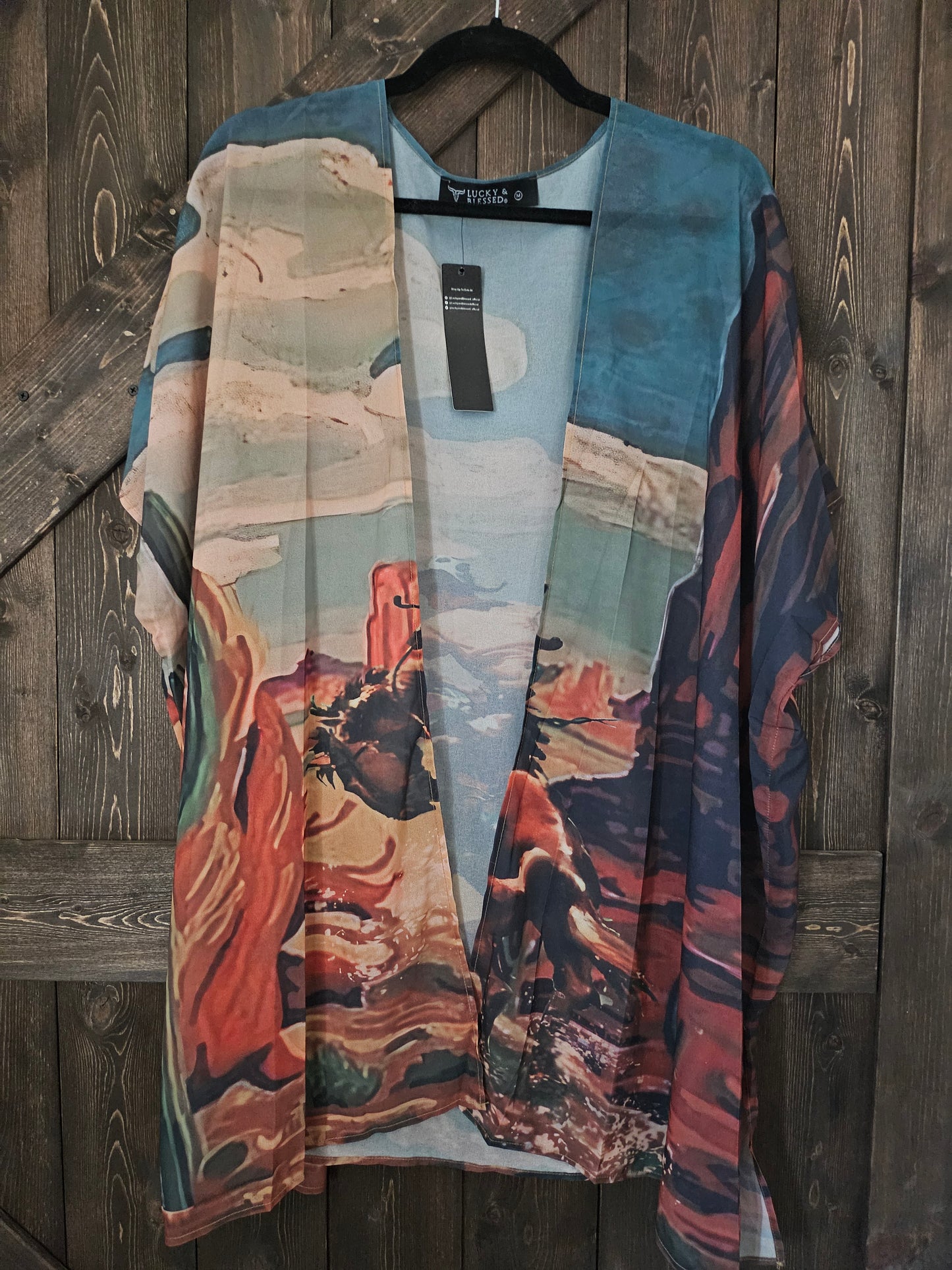 Western Cowboy Desert Printed Kimono