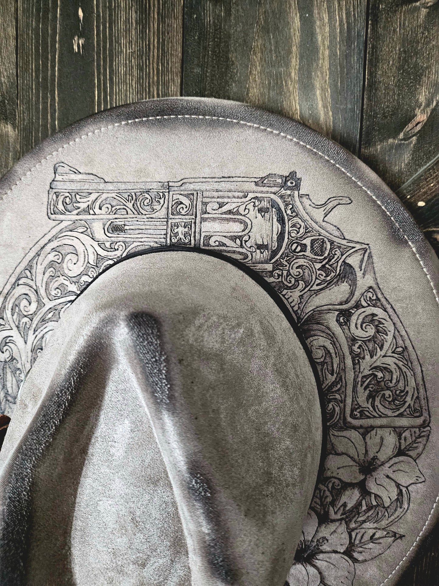 Fedora-Style Cowboy Hat Hand Burned With Gun and Lilly's