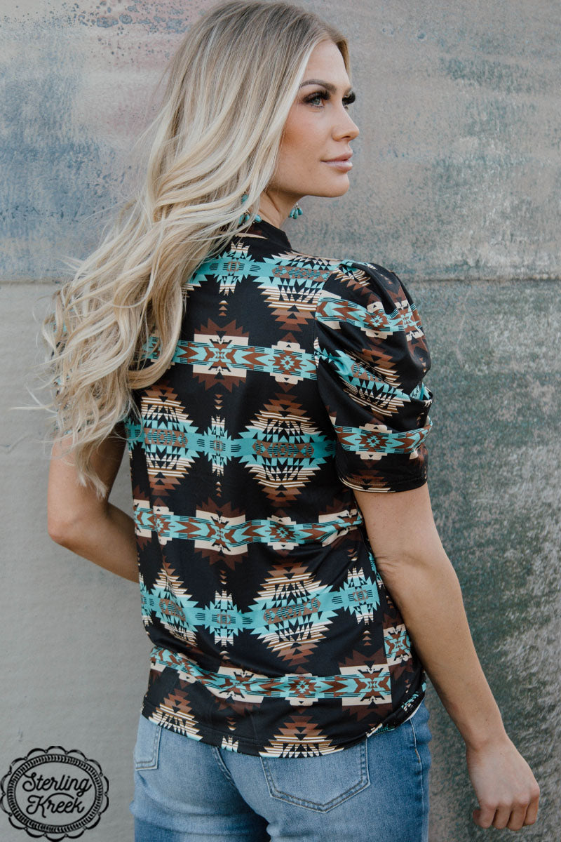 Bermuda Bubble Western Aztec Top