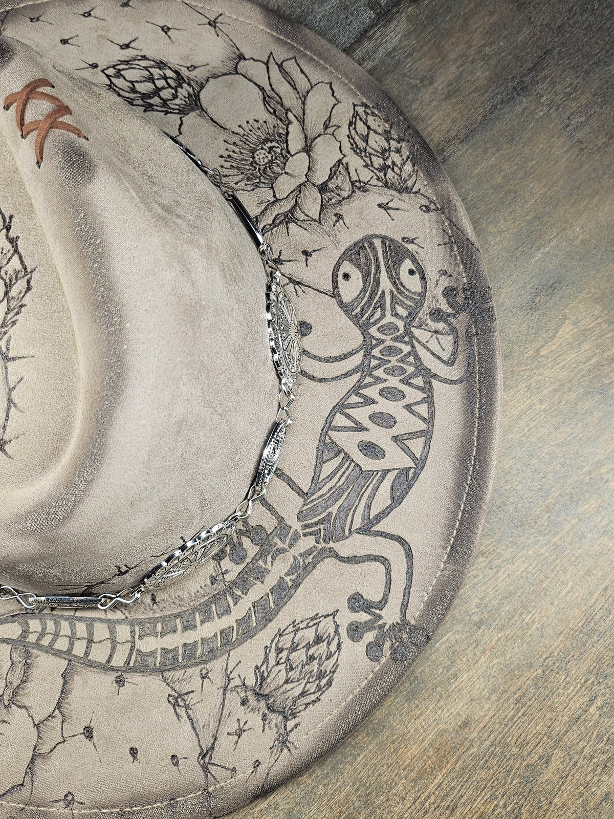 Fedora Cowboy Hat "find me where the wild things are" hand burned with cactus