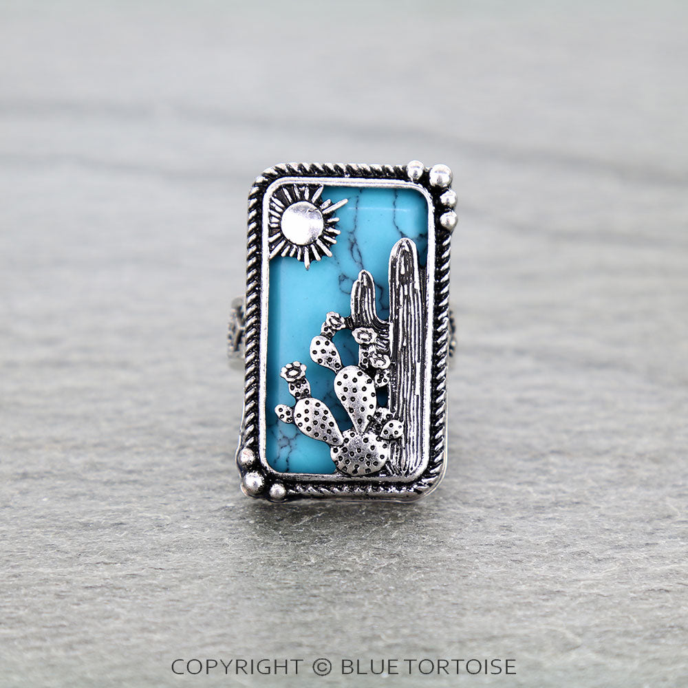 Desert cactus stretch ring.