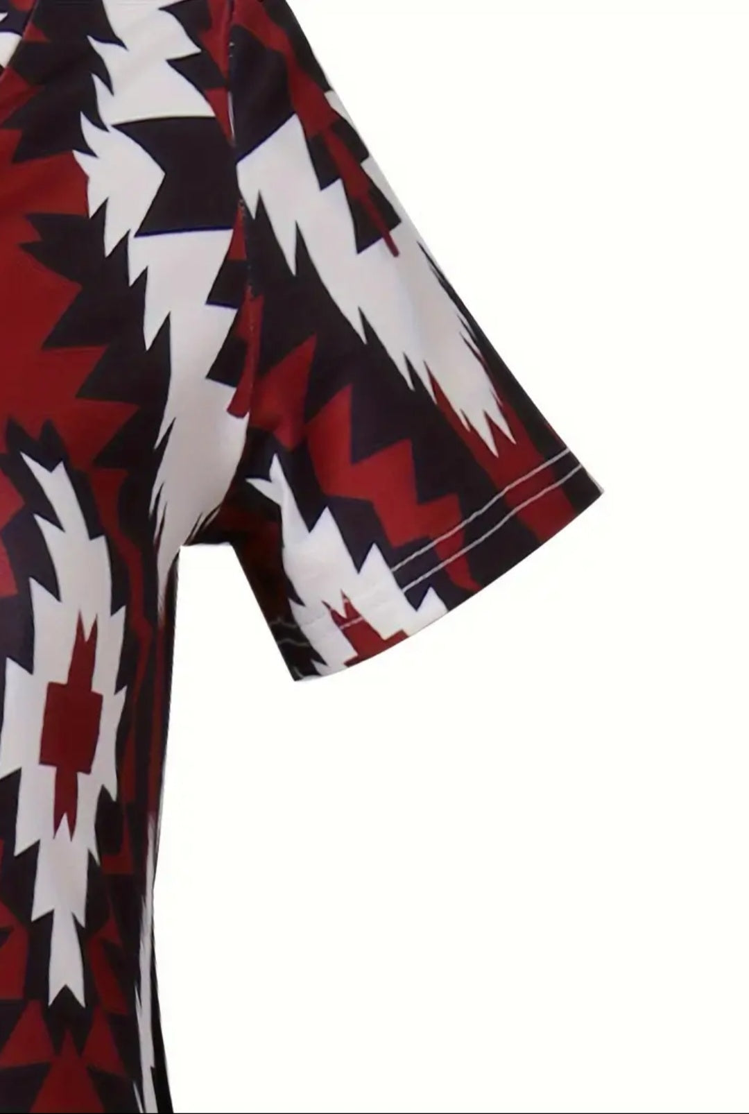 Aztec red midi side slit dress