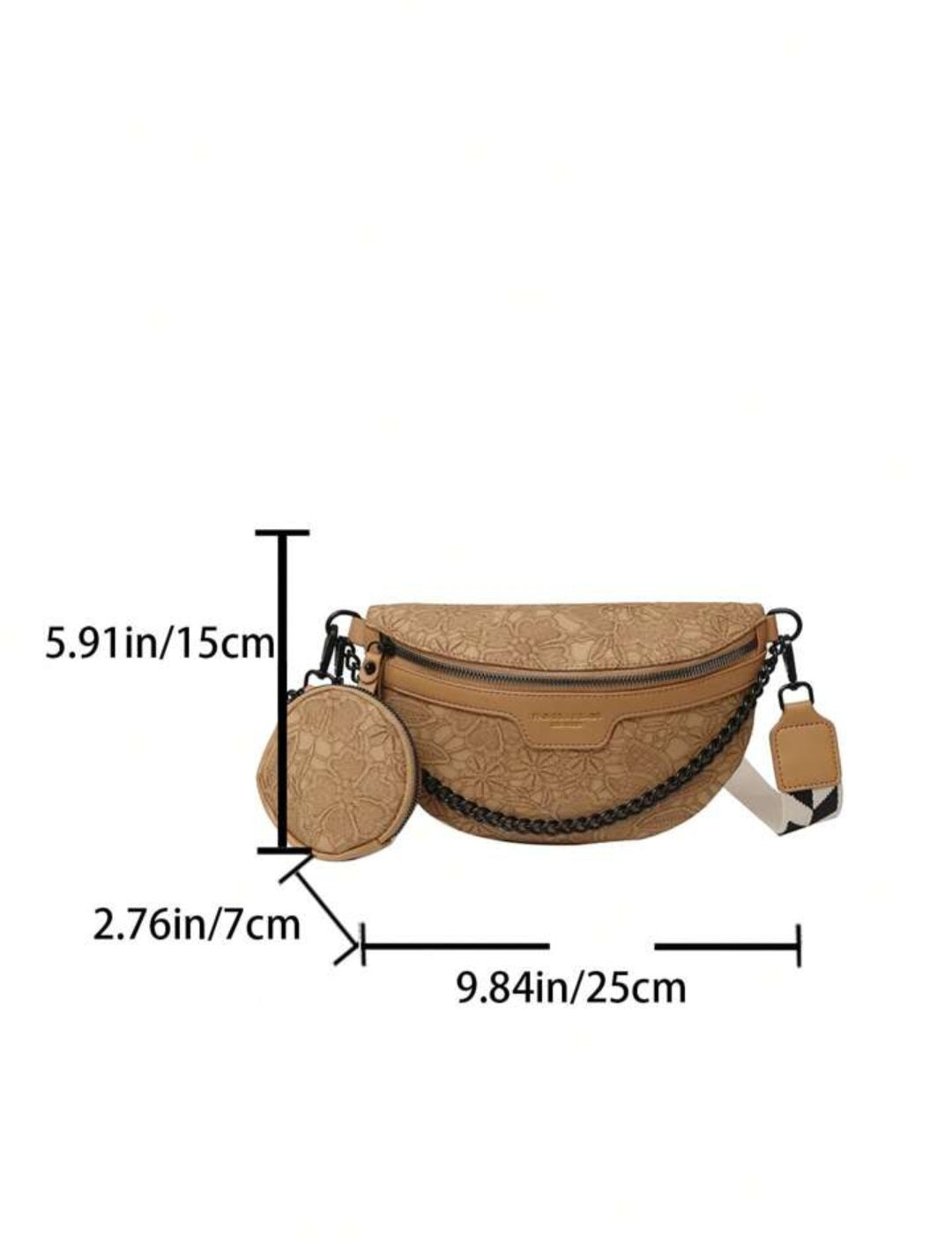 Cross body embossed faux leather bag with coin purse