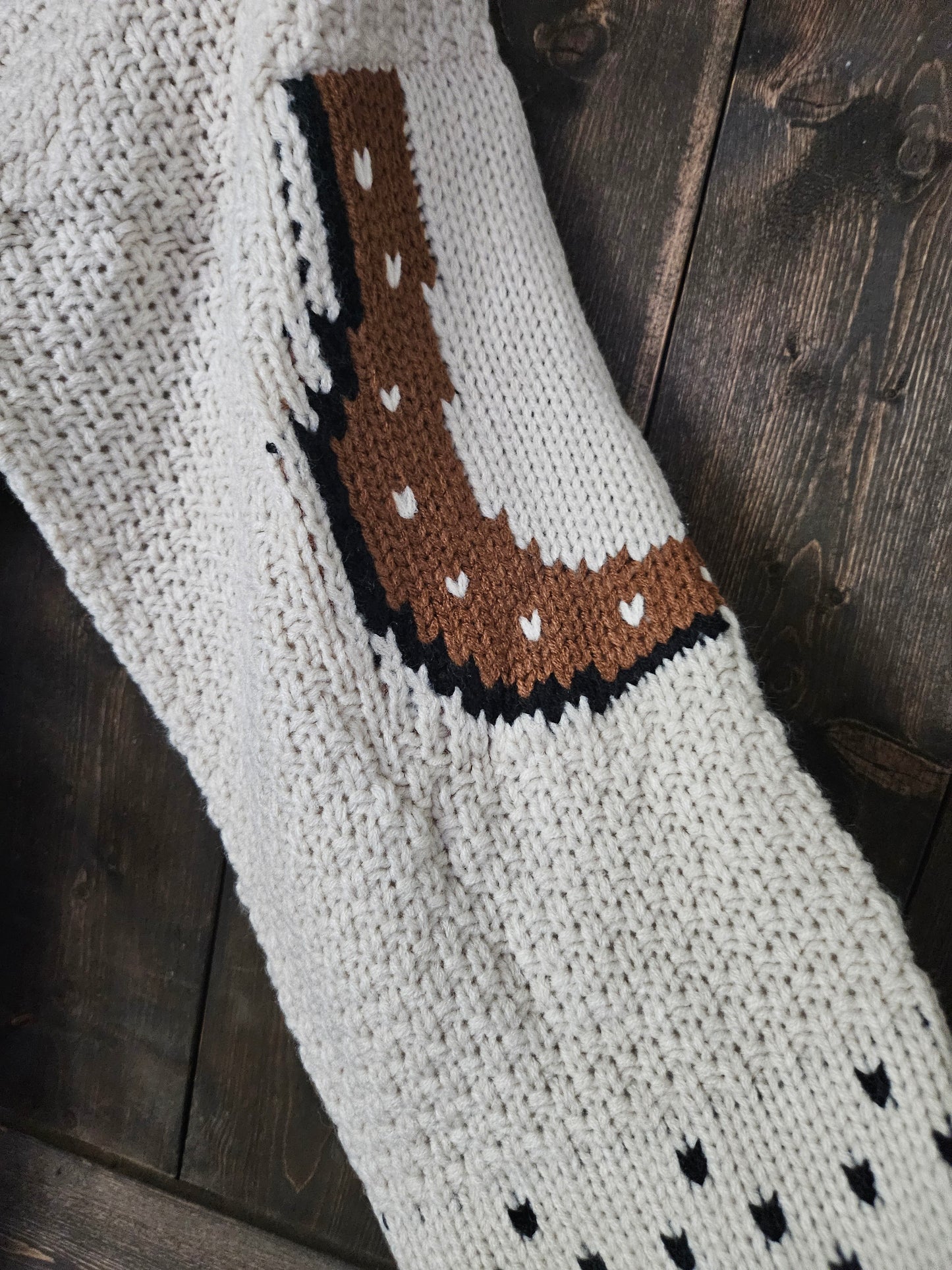 Western Horse Belted Cardigan Sweater
