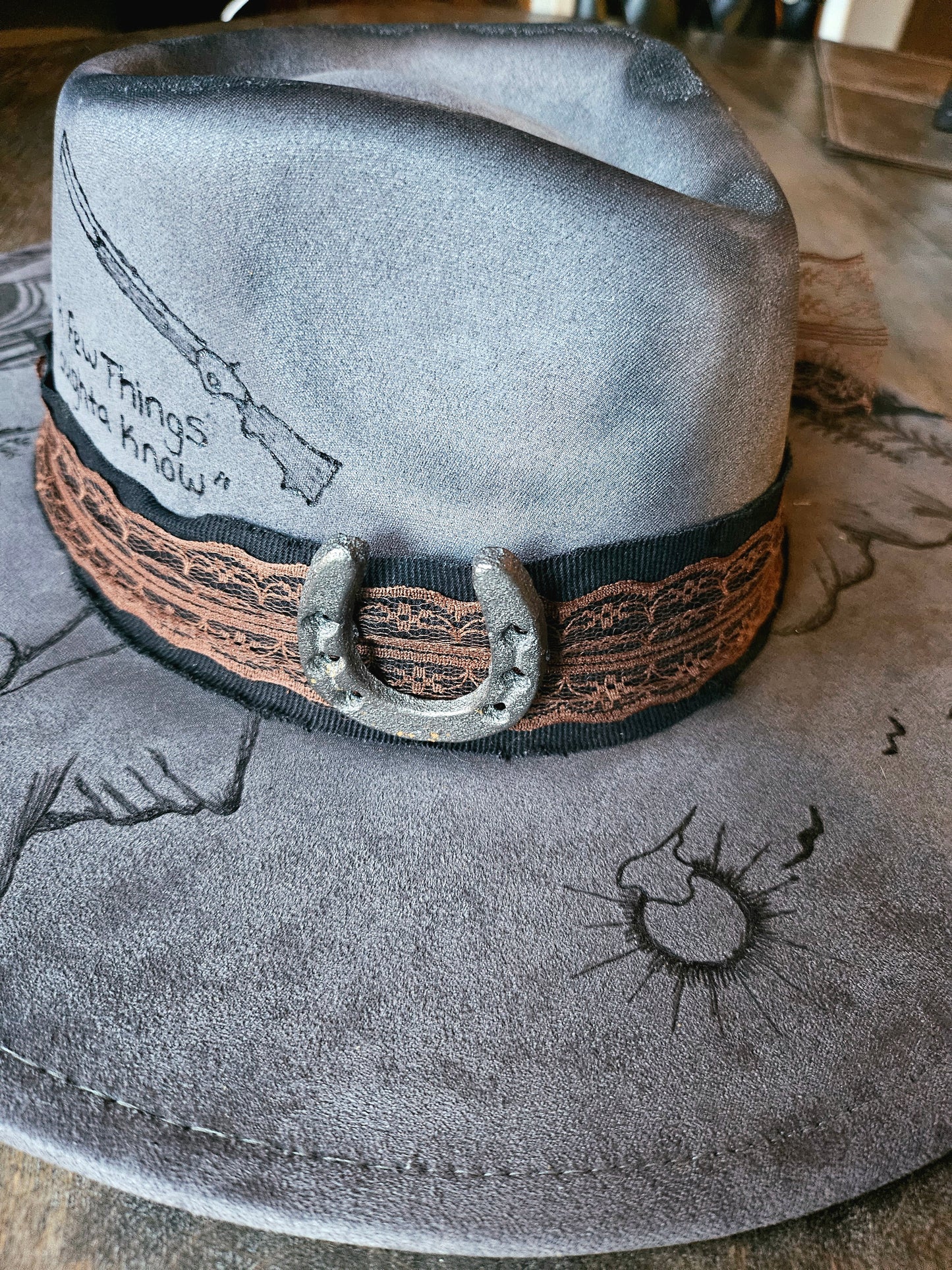 Fedora-Style Cowboy Hat Hand Burned Inspired By Lainey Wilson