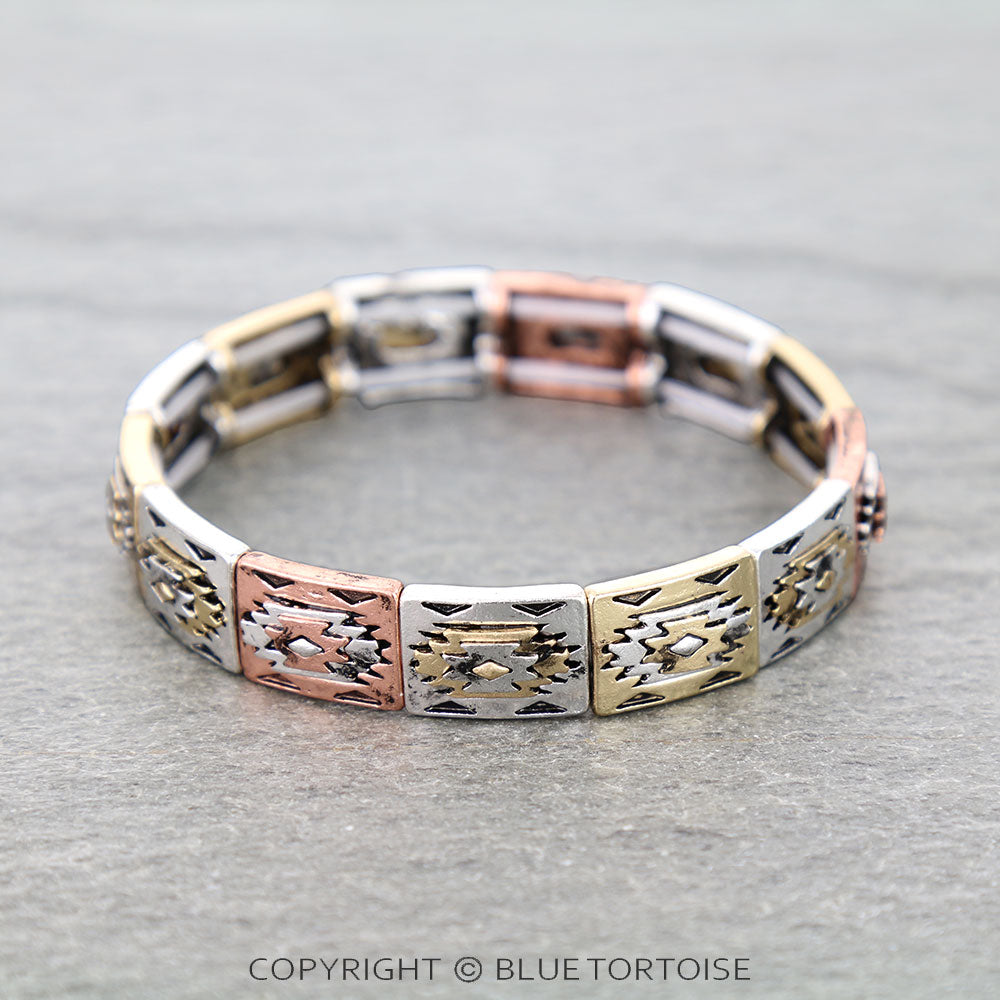 Aztec stretch bracelet.