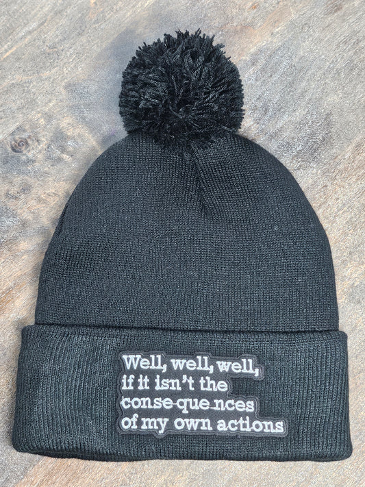 Black Beanie with embroidered patch