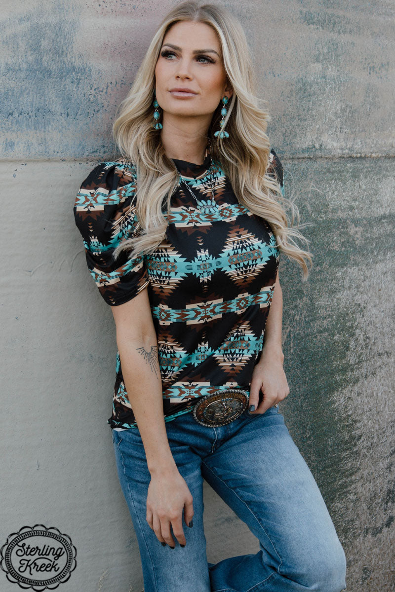 Bermuda Bubble Western Aztec Top