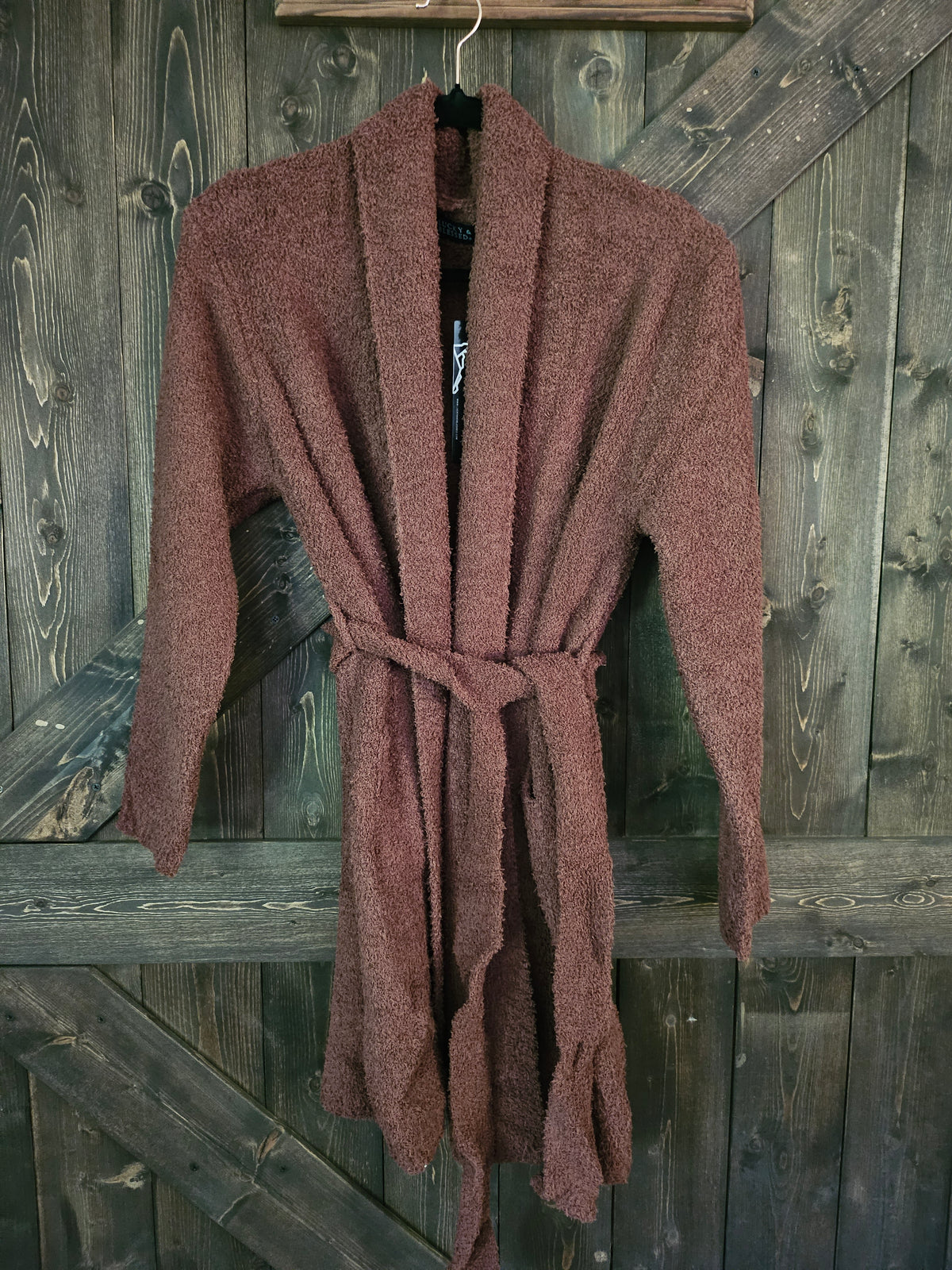 Rustic Brown Long Sleeve Soft Knitted Cardigan Sweater