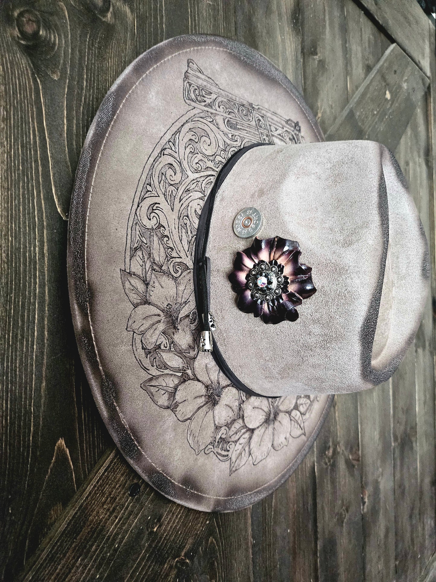 Fedora-Style Cowboy Hat Hand Burned With Gun and Lilly's
