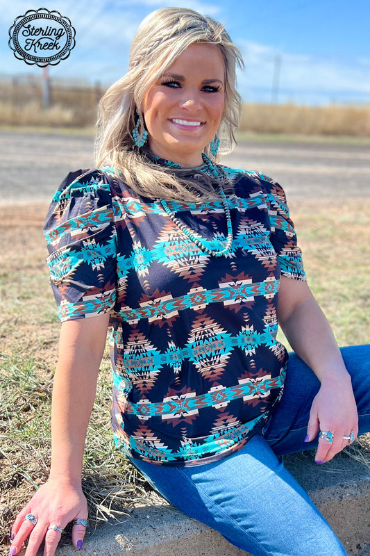 Bermuda Bubble Western Aztec Top