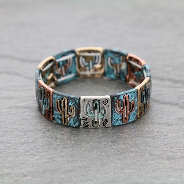 Western cactus stretch bracelet.