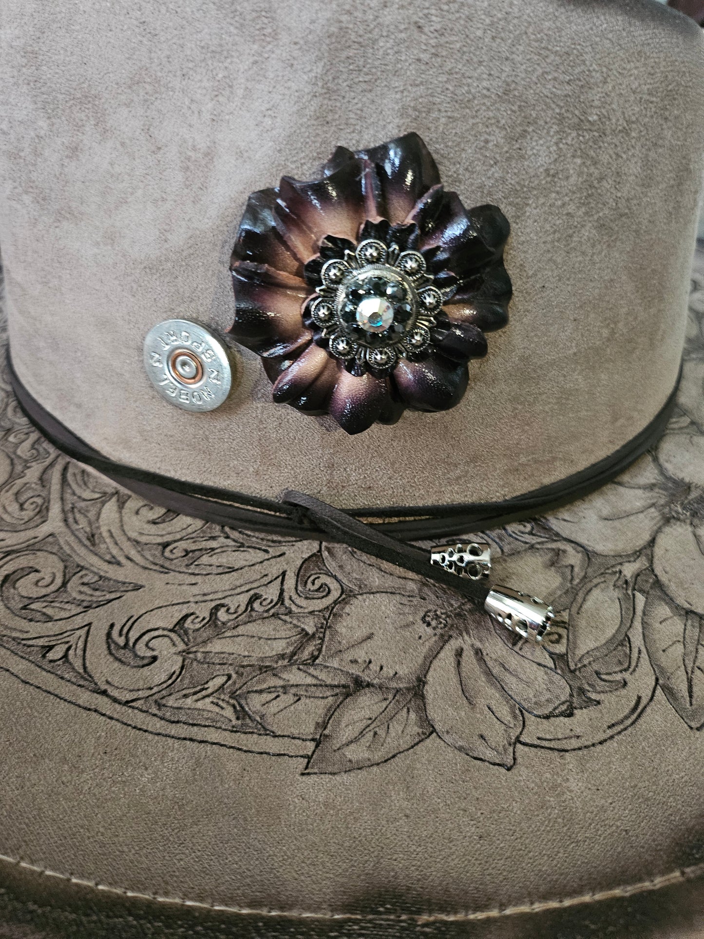 Fedora-Style Cowboy Hat Hand Burned With Gun and Lilly's