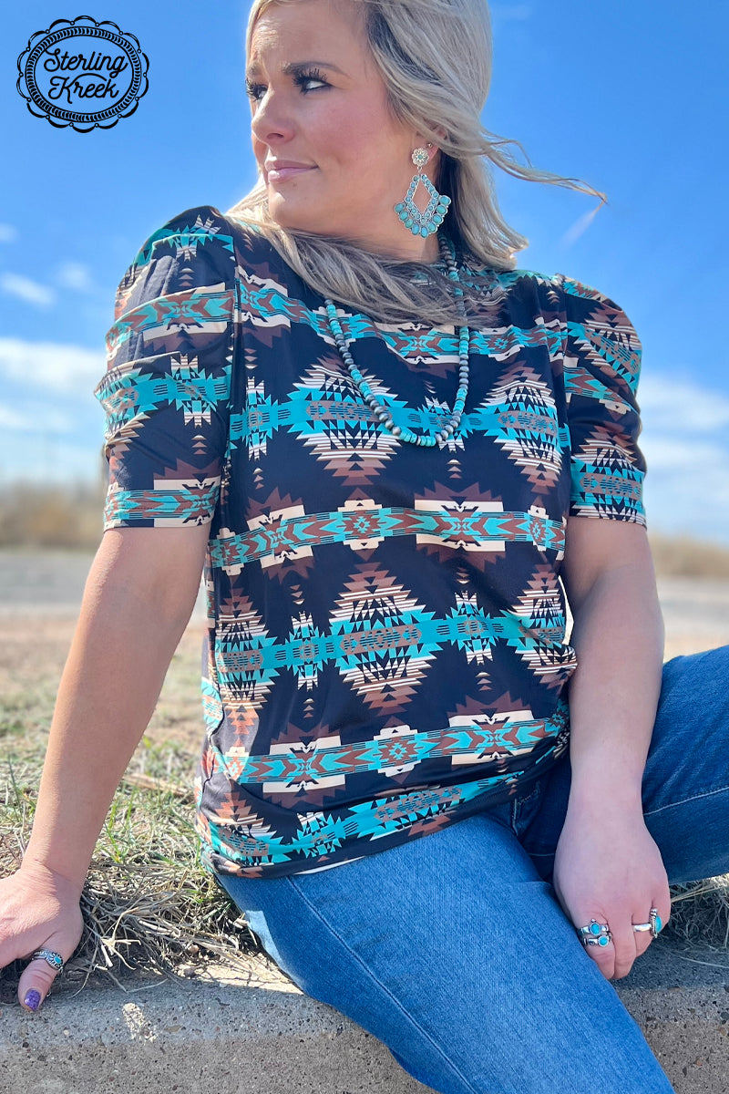 Bermuda Bubble Western Aztec Top