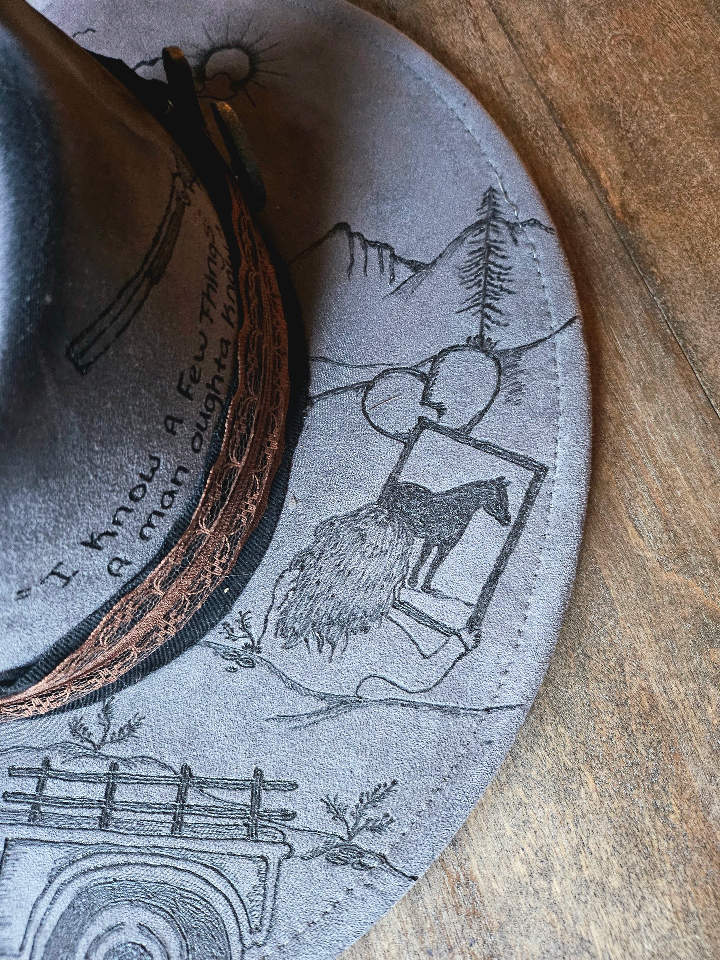 Fedora-Style Cowboy Hat Hand Burned Inspired By Lainey Wilson
