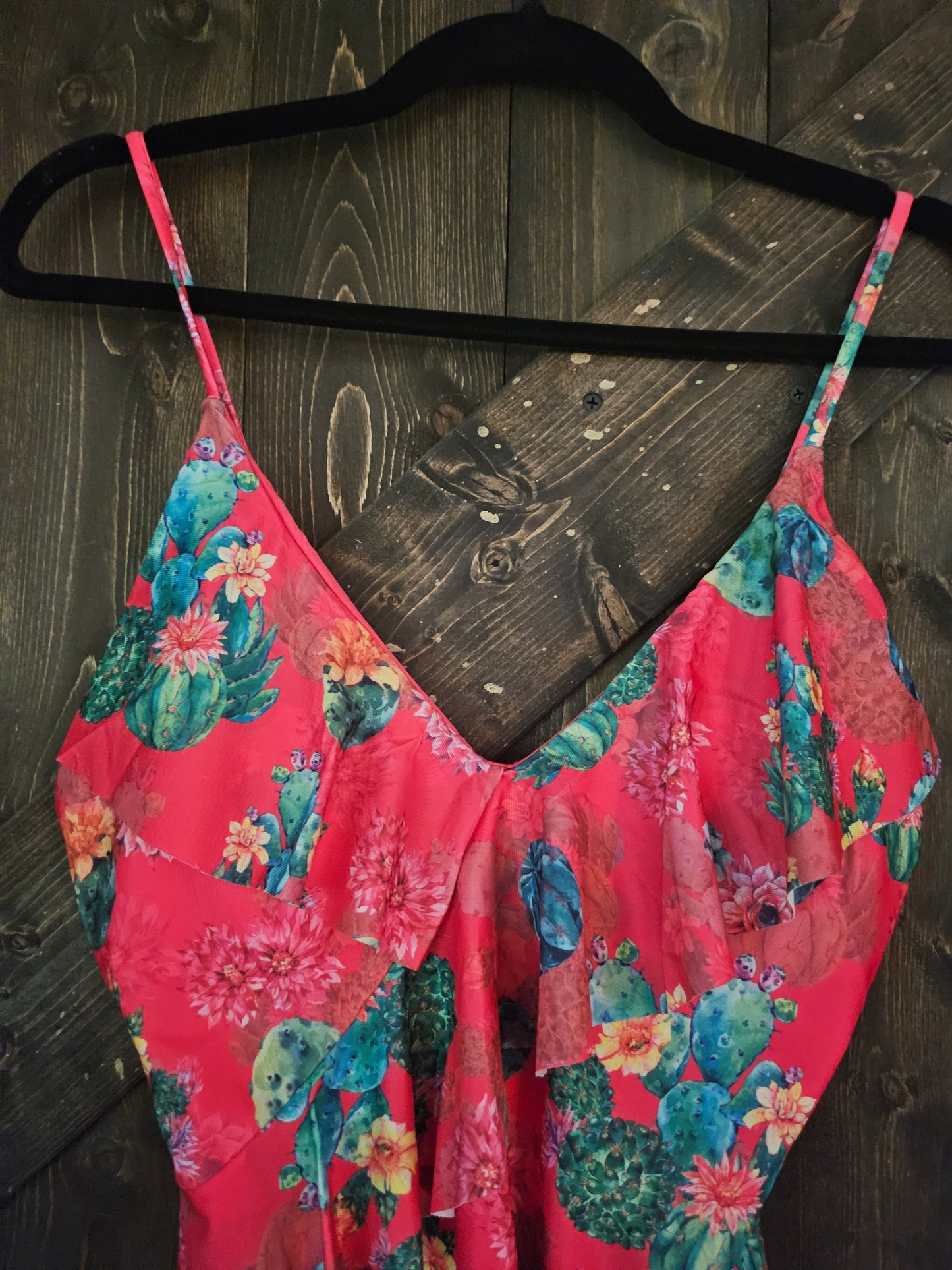 Pink Cactus Ruffled Swimsuit