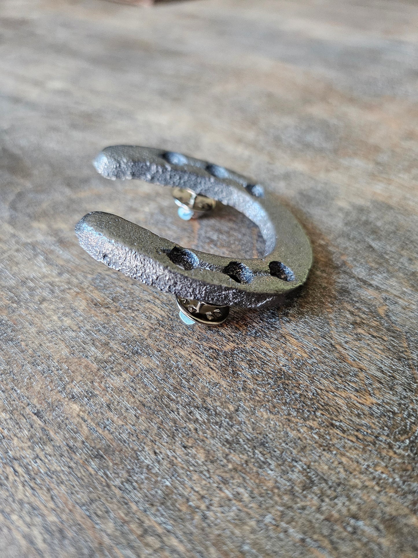 Authentic Iron Steel Miniature Horseshoe Pin