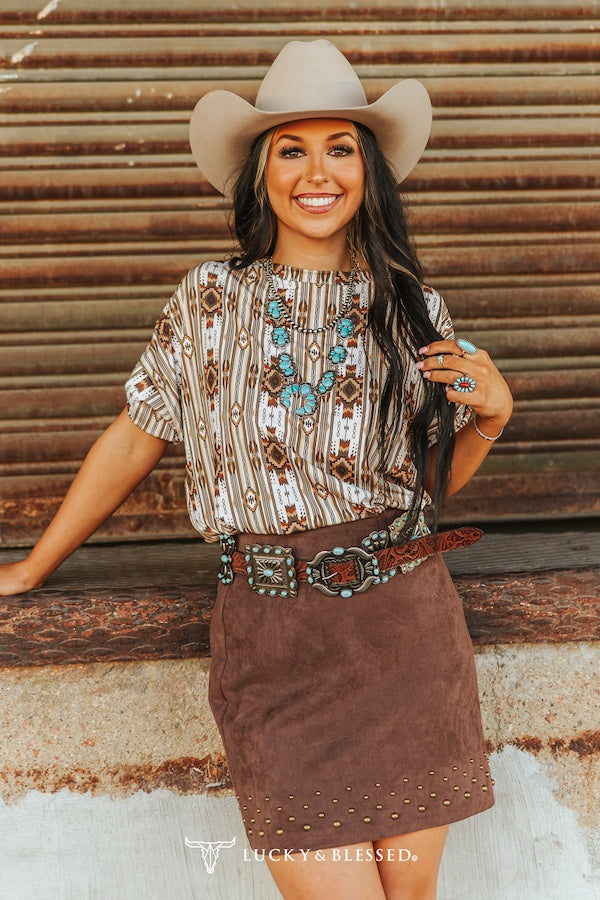 Western aztec oversized top.