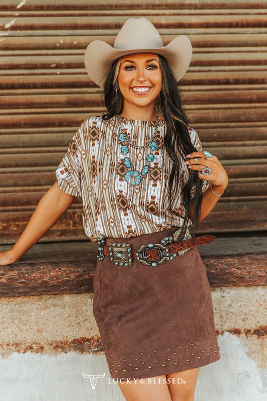 Western aztec oversized top.