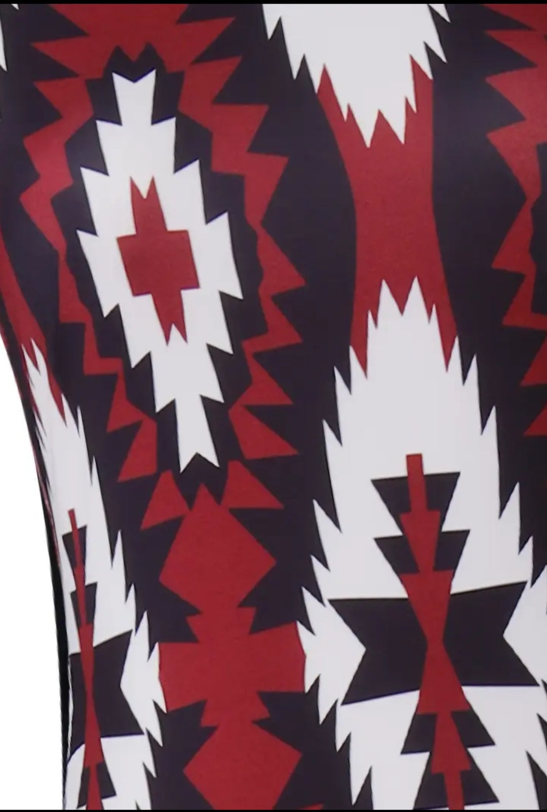 Aztec red midi side slit dress
