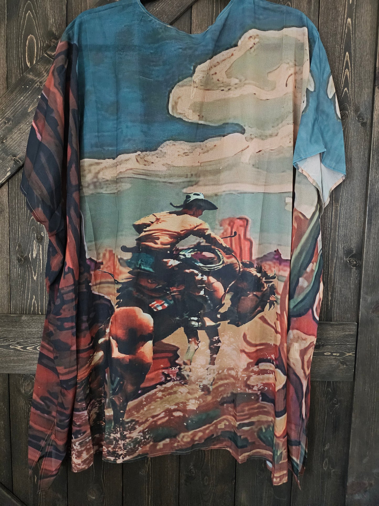 Western Cowboy Desert Printed Kimono