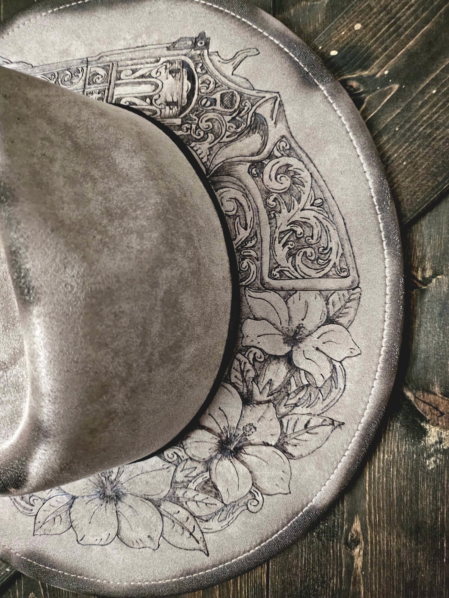 Fedora-Style Cowboy Hat Hand Burned With Gun and Lilly's