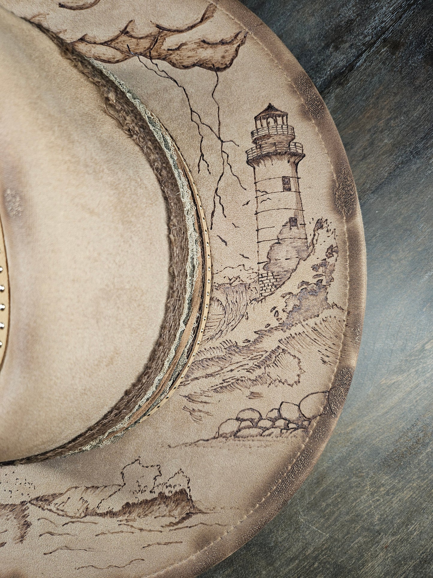 Fedora-Style Cowboy Hat Hand Burned With "I am the storm"