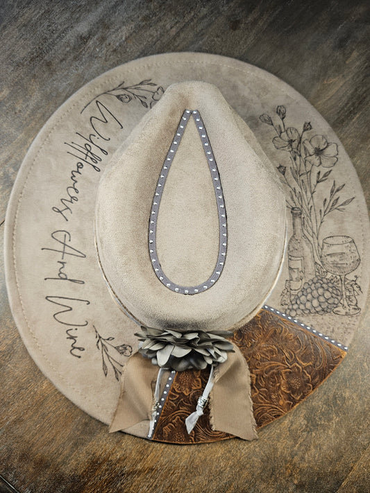 Fedora-style Cowboy Hat Hand Burned 
Inspired by Jessie Murph, Hand Burned